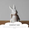 NUOBESTY Rabbit Figurine, Cute Easter Decoration, White Ceramic Rabbit Figurine, Nordic Style, Room Decor, Gift, Set of 2 (AB Style)