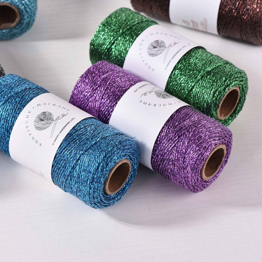 DIY Handgemacht Glitzer Gold Silber Schnur Faden Stricken Häkeln Handgewebter Draht Nähzubehör