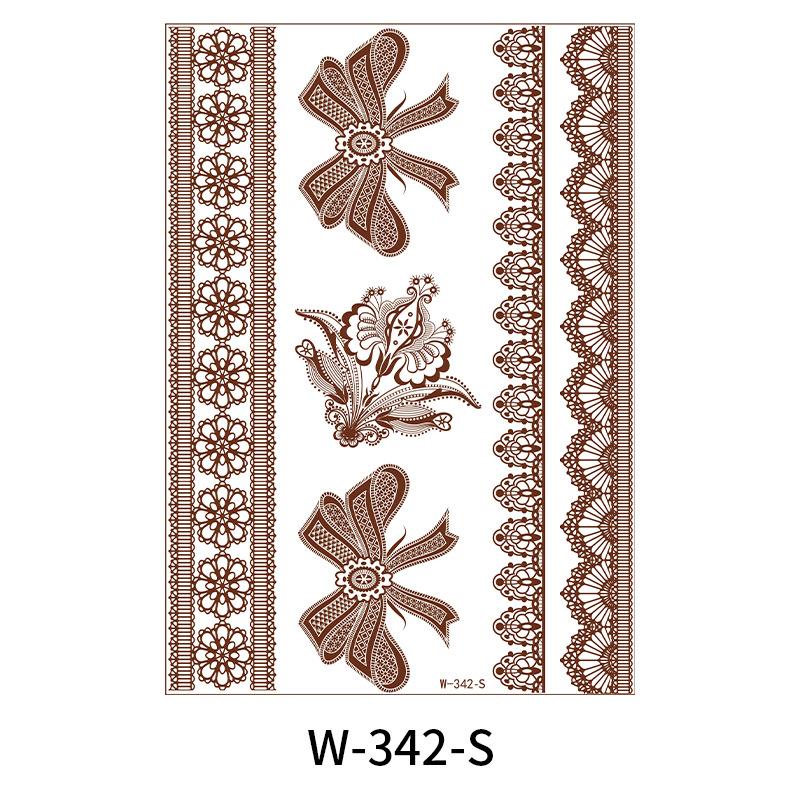 Indian Lace Tattoo Sticker Reddish-Brown Waterproof Tattoo Sticker