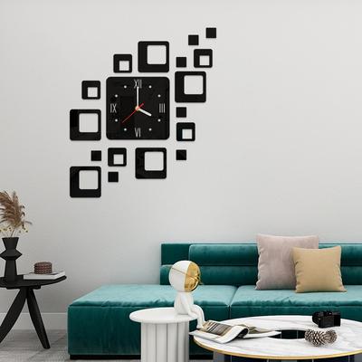 Relógio de Parede 3D Acrílico Quartzo Silencioso Simples para Casa Escritório