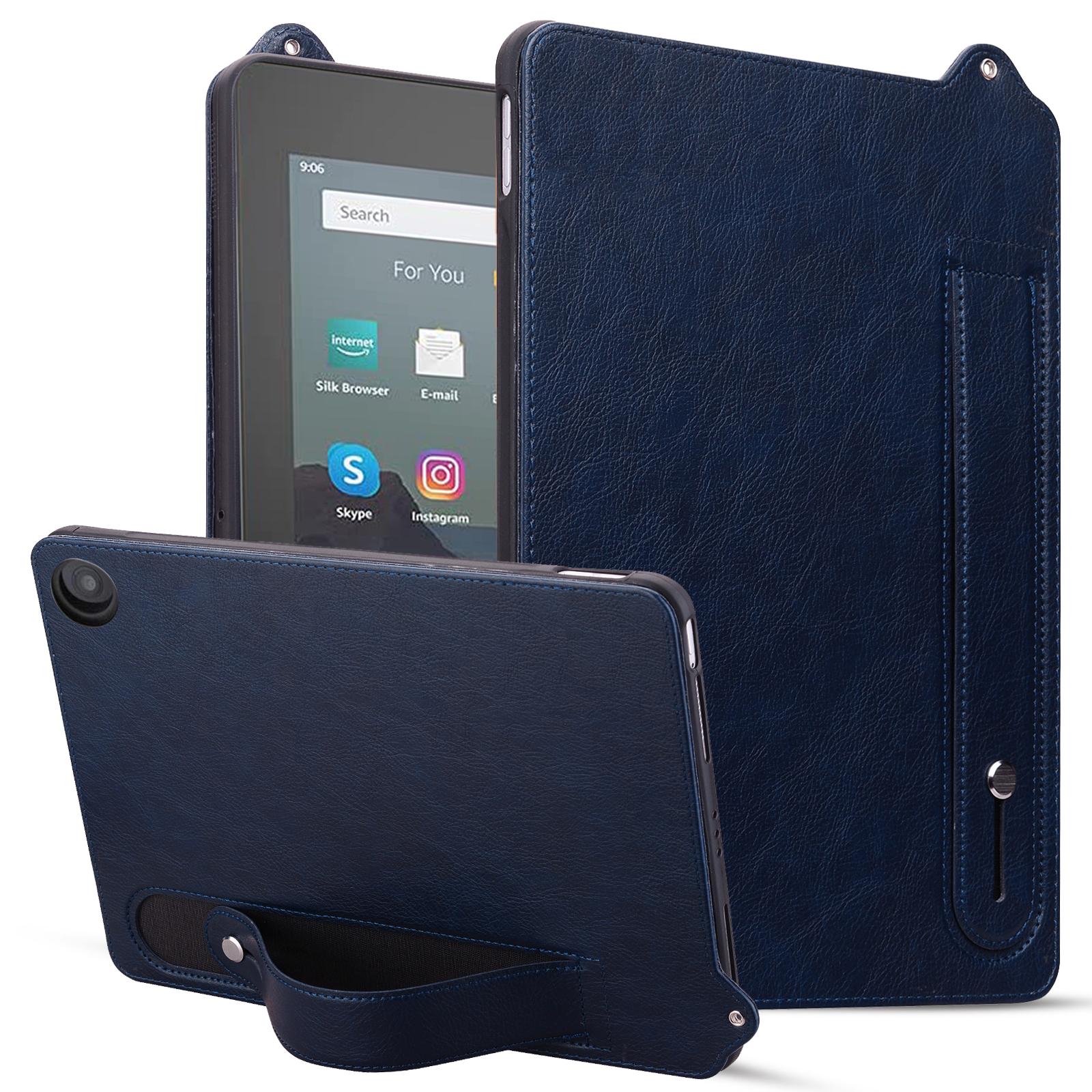 

Tablet Case For Amazon Fire HD 10 (2023)/(2021)/Fire HD 10 Plus (2023)/(2021) Hand Strap Kickstand Leather Cover D