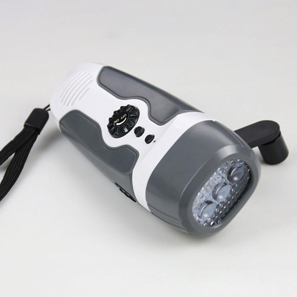 USB Multifunctional Flashlight Hand-cranking Generation Emergency Alarm Hand-held FM Radio  Vehicle