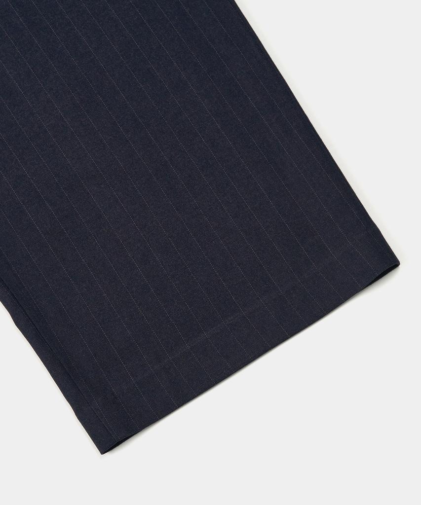 EXCONTAINER Classic One-Pleat Pinstripe Trousers (Navy)