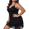 Plus Size Sexy Club Basis Dress for Women 2024 Large Size Lace Camisole Pajamas Short Mini Skirt Sleepwear Female Clothing