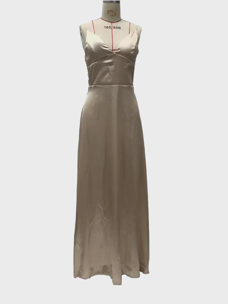 Rochie de primăvară/vară 2025, europeană și americană, sexy, cu decolteu în V, cu bretele