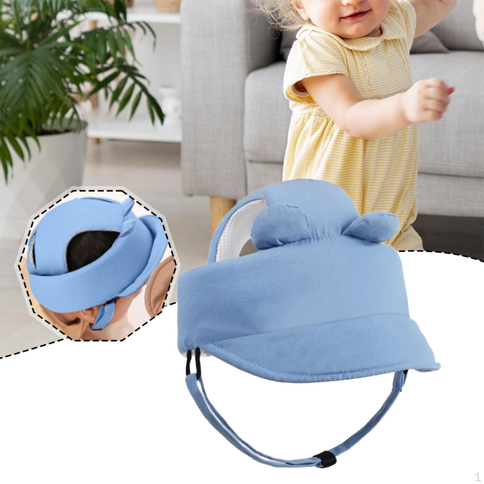 

Детская защитная шляпа Мультяшный мягкий протектор для головы для ходьбы ползания игры синий