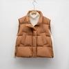 Simple Casual Stand-up Collar Bread Jacket Vest Down Vest Women's New Autumn and Winter Short Loose Vest