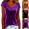 Women's  Color Casual Fashion Pullover With Gold Velvet Top