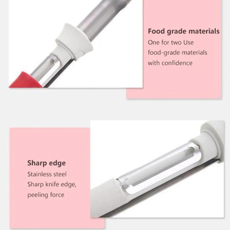 LsCook Herramienta 2 en 1 para Pelar Frutas y Quitar el Corazón Descorazonador de Verduras de Acero Inoxidable