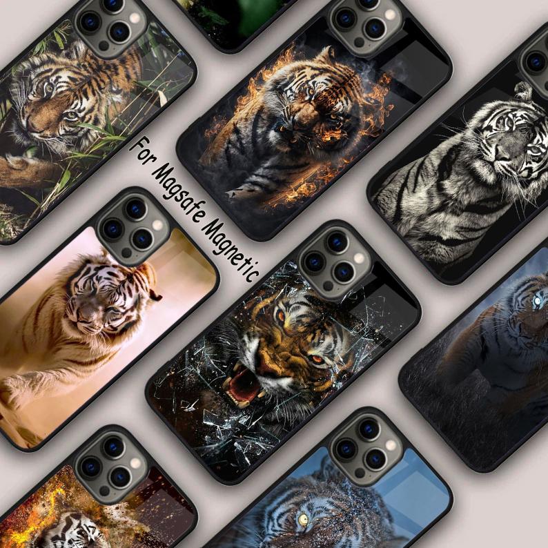 Ferocious Tiger Animal Magnetic Phone Case For APPLE iPhone 17 Air 16 14 13 12 Pro Max 15 Plus Charge With MagSafe Cover