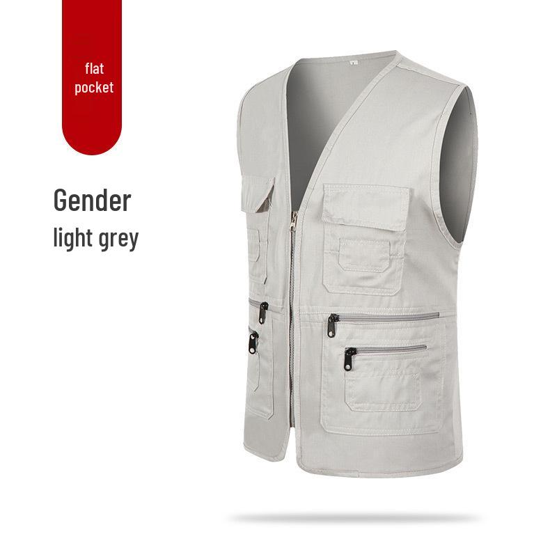Custom Logo Multi-Pocket Reflective Safety Vest for Photography, Volunteers, and Construction