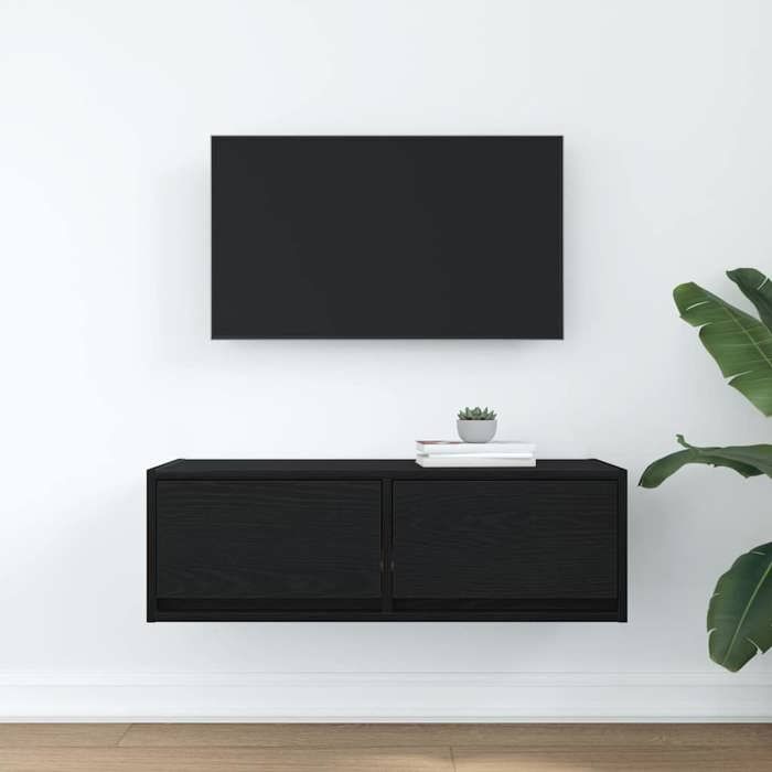 VidaXL TV Cabinet Black Oak 80x31x25.5 Cm Engineered Wood, TV Stand, Hi-fi Cabinet, Entertainment Center, TV Sideboard, 861510