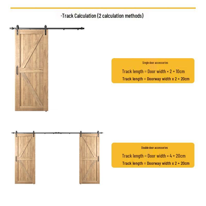 Jun Ding Ying 2.44m Double Door Sliding Hardware Kit