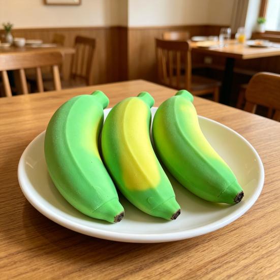 2Pcs Stress Relief Simulation Banana Toy Anti-Anxiety Color Changing Banana Squeeze Toy Slow Rising Fruit Fidget Sensory Toy Office Worker Gift