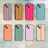 Colorful Striped Phone Case For 17 16 15 14 13 12 11 Mini XS XR X 6S 6 Pro Max Plus Black Soft Cover