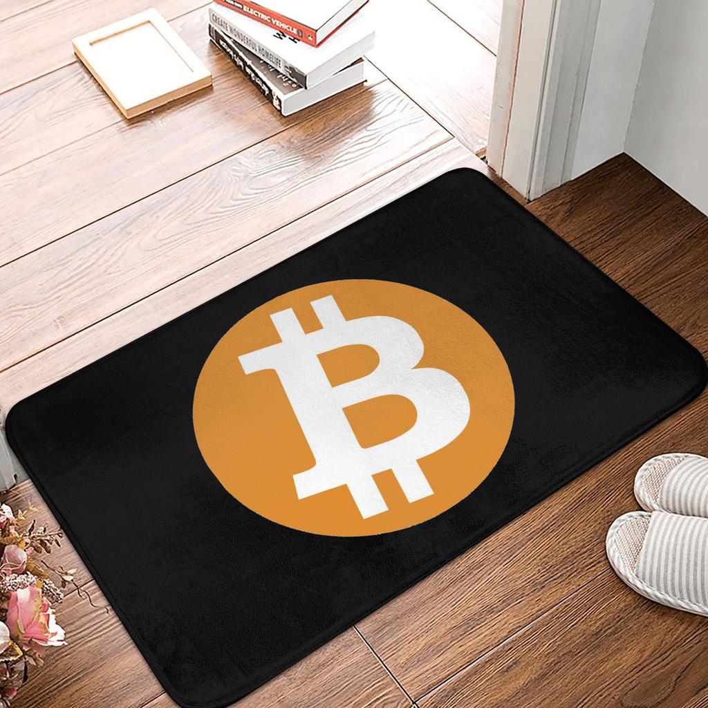 Bitcoin Cryptocurrency Crypto Digital Code Doormat Mat Anti-Slip BTC Blockchain Bath Kitchen Garage Rug Carpet 40*60cm