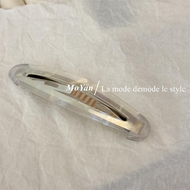 Korean Elegant Acetate Oval Snap Hair Clip
