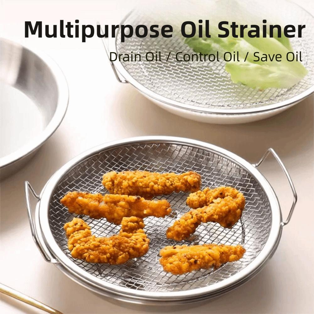 18-26cm Síťovaný odkapávací koš Nerezový Stojan na odkapávání smažených potravin Domácnost