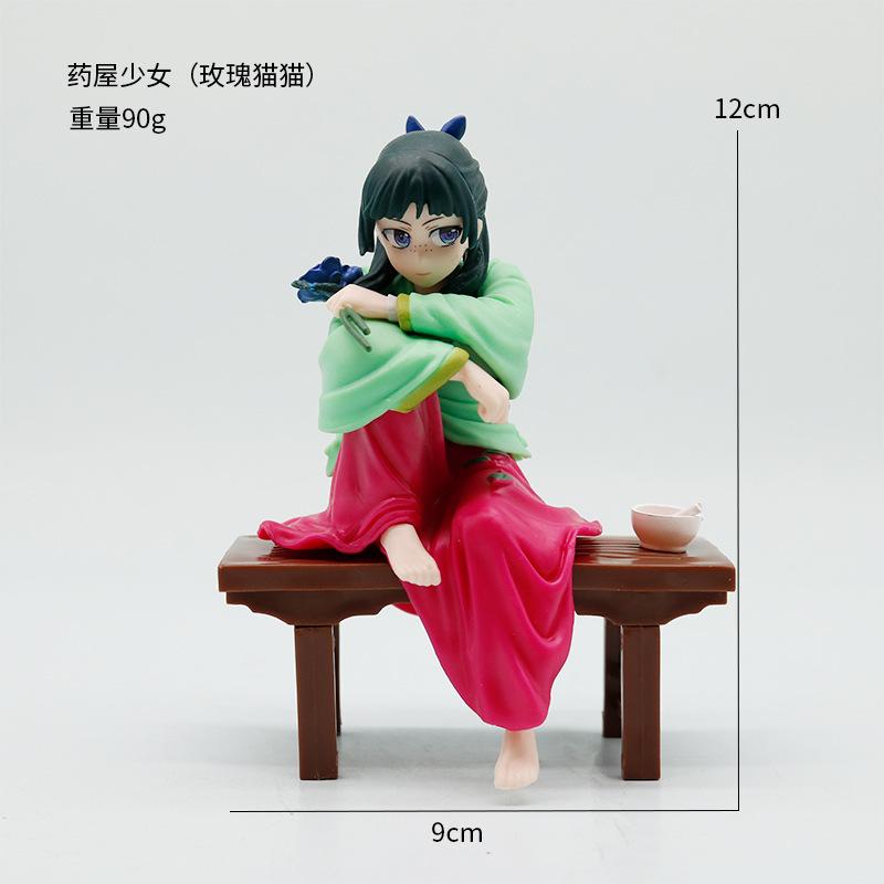 Medicine house girl's whispering cat national style animation beautiful girl leisure time desktop chassis animation model figure