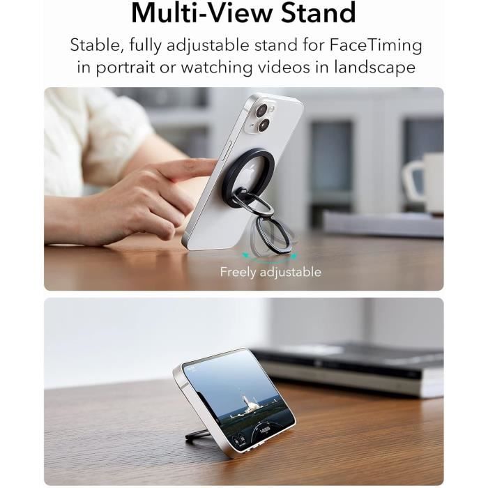 Support Magnétique - ESR - HaloLock - Compatible MagSafe - Pour iPhone 16/15/14/13/12 - Noir