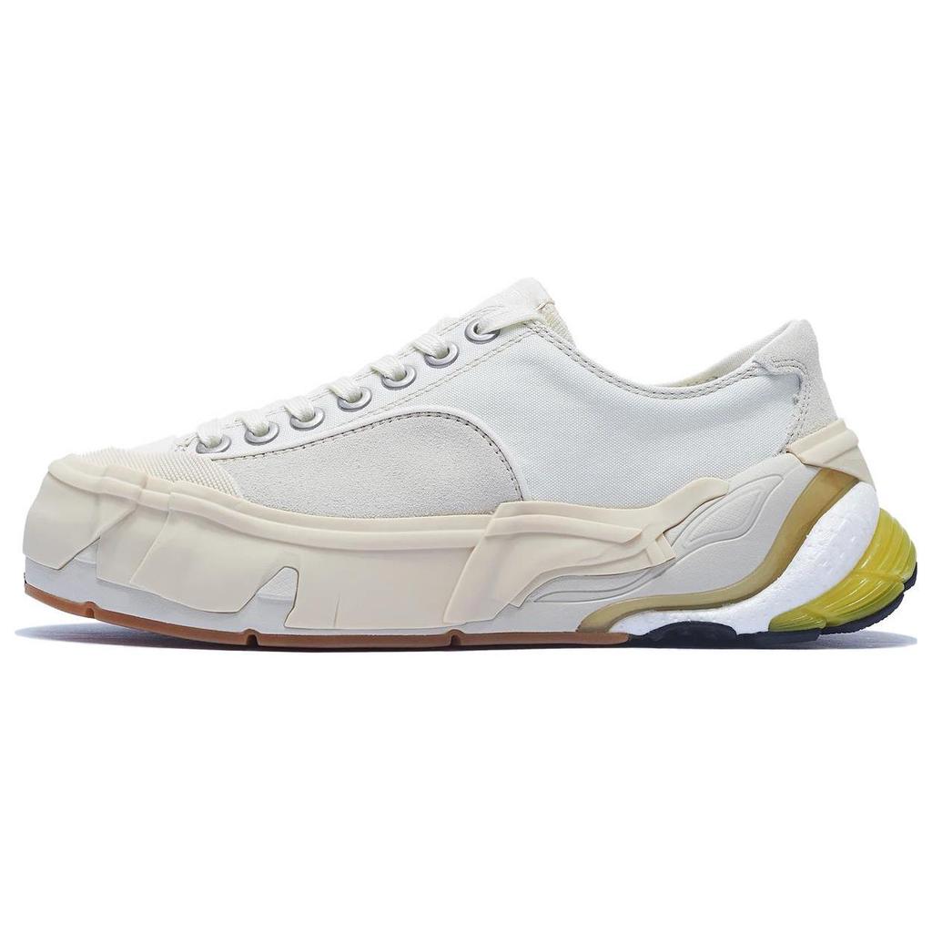 Li Ning Wuji Abrasion Resistant Breathable Low Top Skateboard Shoes Women's Cream White AZGT038-2