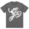 Funny Kitten Cat Riding Bicycle Meme Graphic T-shirts Men Women 90s Vintage T Shirt Oversized Cotton Tee Shirts
