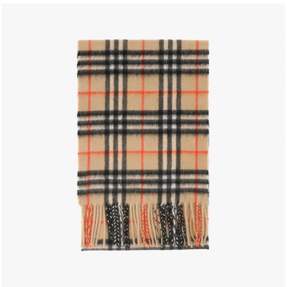 Burberry 8089369 B9368 Check Cashmere Fringe Muffler