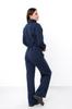 Jumpsuit – Women's Warm Zip-Up with Stand Collar & Waist Tie, Winter 8443-025 HC