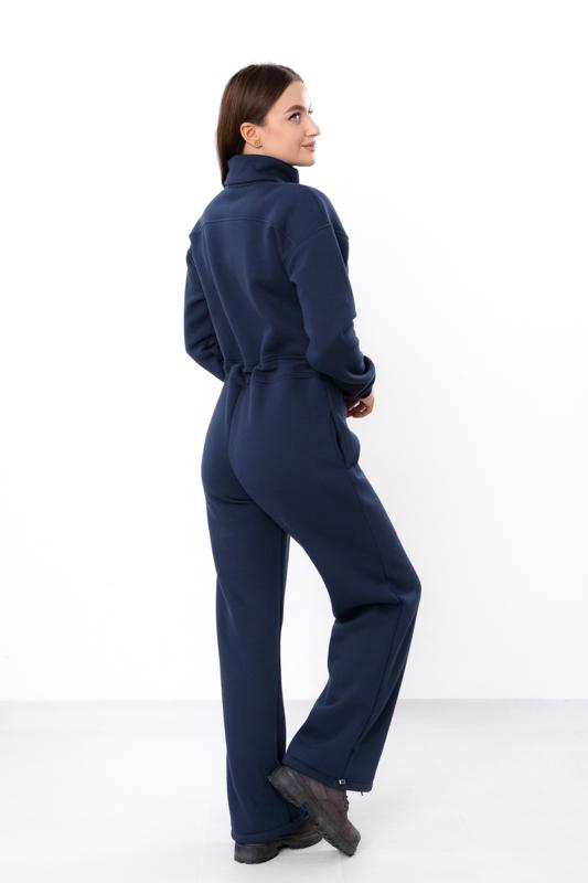 Jumpsuit – Women's Warm Zip-Up with Stand Collar & Waist Tie, Winter 8443-025 HC