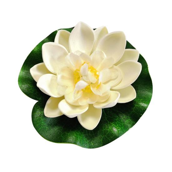 Floating Artificial Lotus Flowers with Lotus Leaf Realistic Faux Pond Plants Ornament for Lake Pool Aquarium Water Decoration