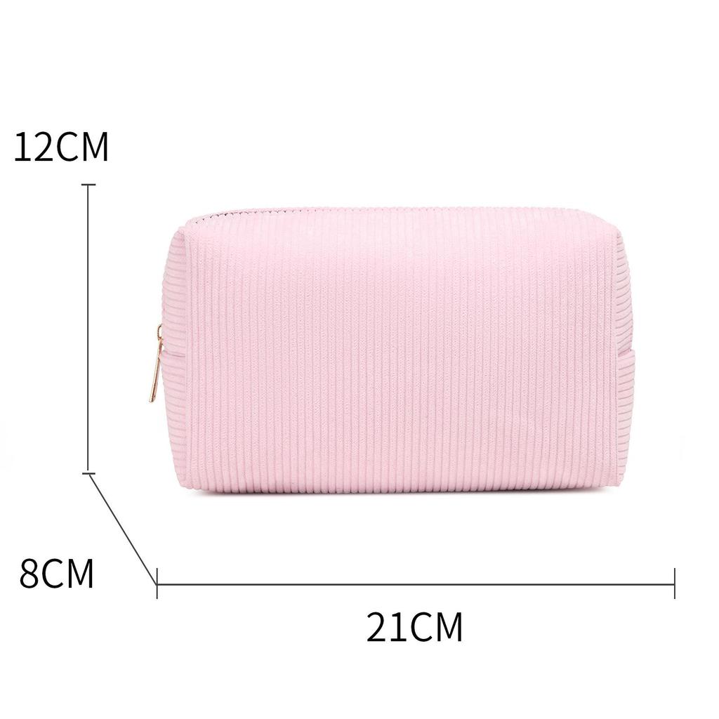 Corduroy Octagonal Winter Cosmetic Travel Bag - Large Capacity Toiletry Storage