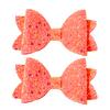 Colorful Hair Accessories for Photoshoots 2Pcs Solid Color Glitter Bow Clip Girls, Double Layer Sparkling Non Slip Clips Children Hairpin, Decorative