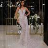 Summer New Women's Dresses Sexy V-Neck Sling Back Gowns with Silver Foil Evening Party Dress