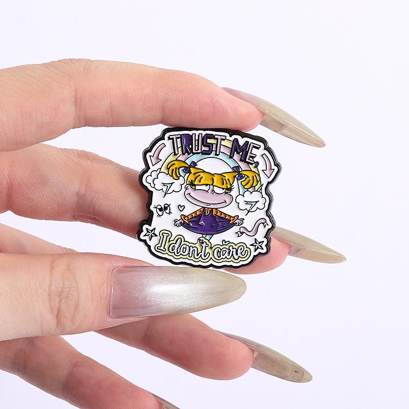 Magical Girl Enamel Pins Custom TRUST ME I Don't Care Brooches Lapel Badges Clothes Funny Jewelry Gift for Kids Friends