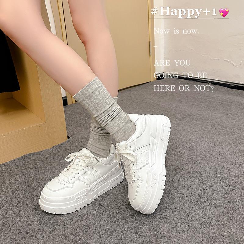 The Same Style, Call Me 1.7 Meters~ 2025 New Thick-soled Little White Shoes, Fashion Sports and Leisure Little White Shoes, Women