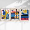 3Pcs Matisse Abstract Music Wall Art, Modern Colorful Instrument Prints, Retro Exhibition Physical Decor for Home Music Room