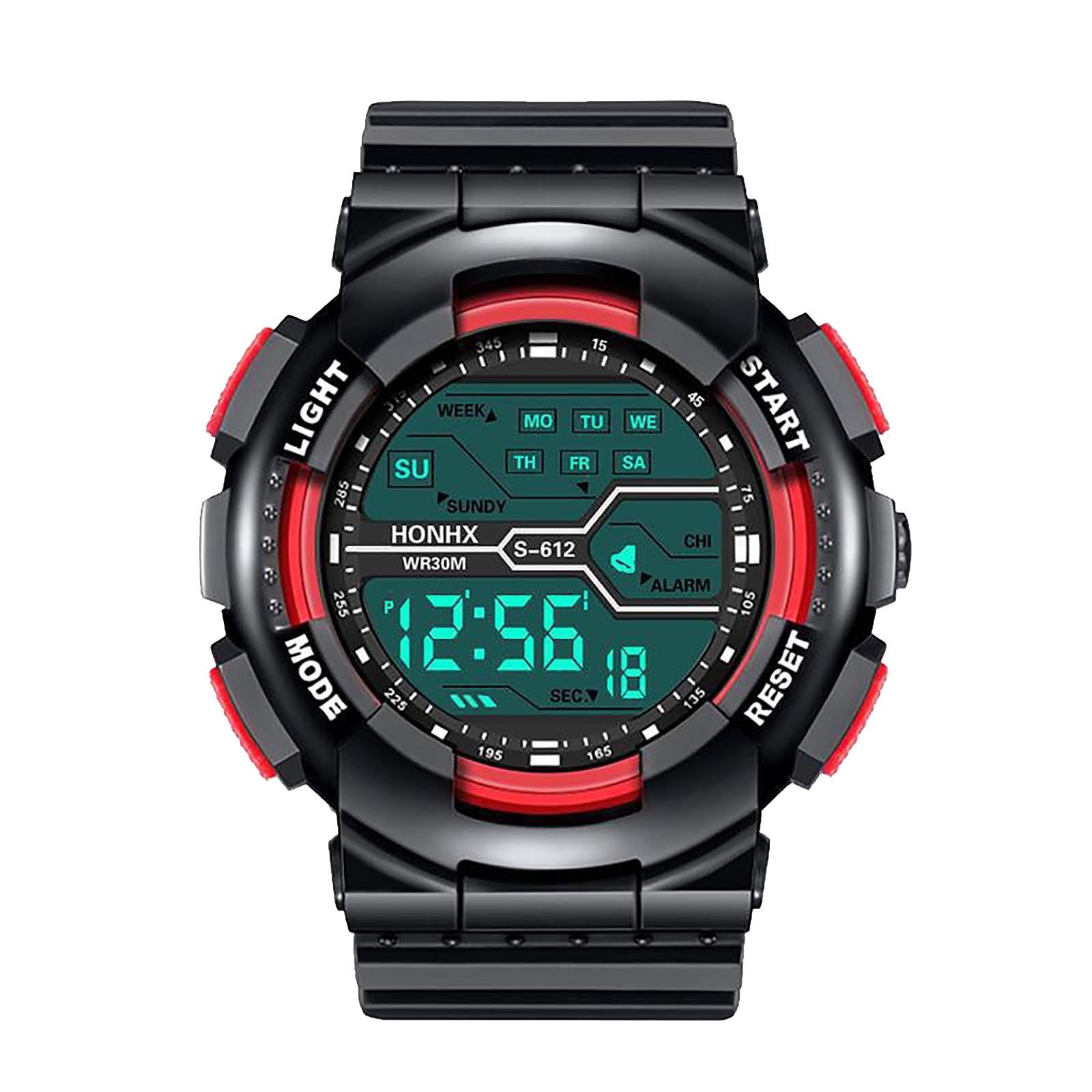 

H-onhx Led Digital Watch Разнообразие стилей крутых спортивных электронных часов с 4 кнопками Life Водонепроницаемые часы One Size