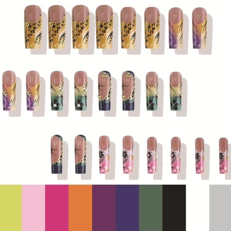Puntas de Uñas Stiletto Pegamento para Uñas Postizas Palillo para Uñas Uñas Adhesivas Uñas a Presión Uña Artificial Falsa para Regalos de Mujeres y Niñas