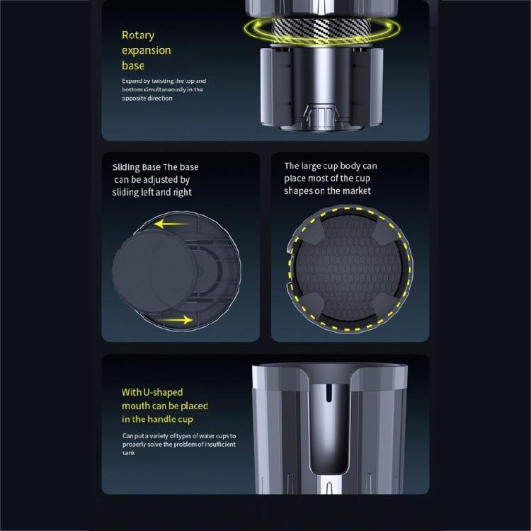Velké nápojové nádoby Vnitřní příslušenství Držák na pohárky Adaptér Organizér Rozšiřovač držáku na nápoje do auta s nastavitelnou základnou