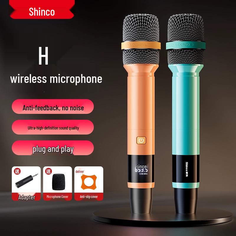 Universal Dual UHF Wireless Handheld Microphone for Professional Home, KTV, and Outdoor Sound Systems