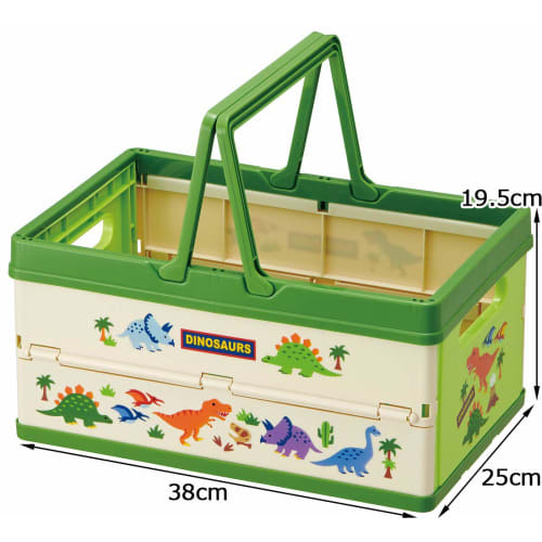 Skater Foldable Storage Box, Toy Box with Handle, Stackable Basket, Dinosaur Design, 38x25x19.5cm (BWOT13-A)