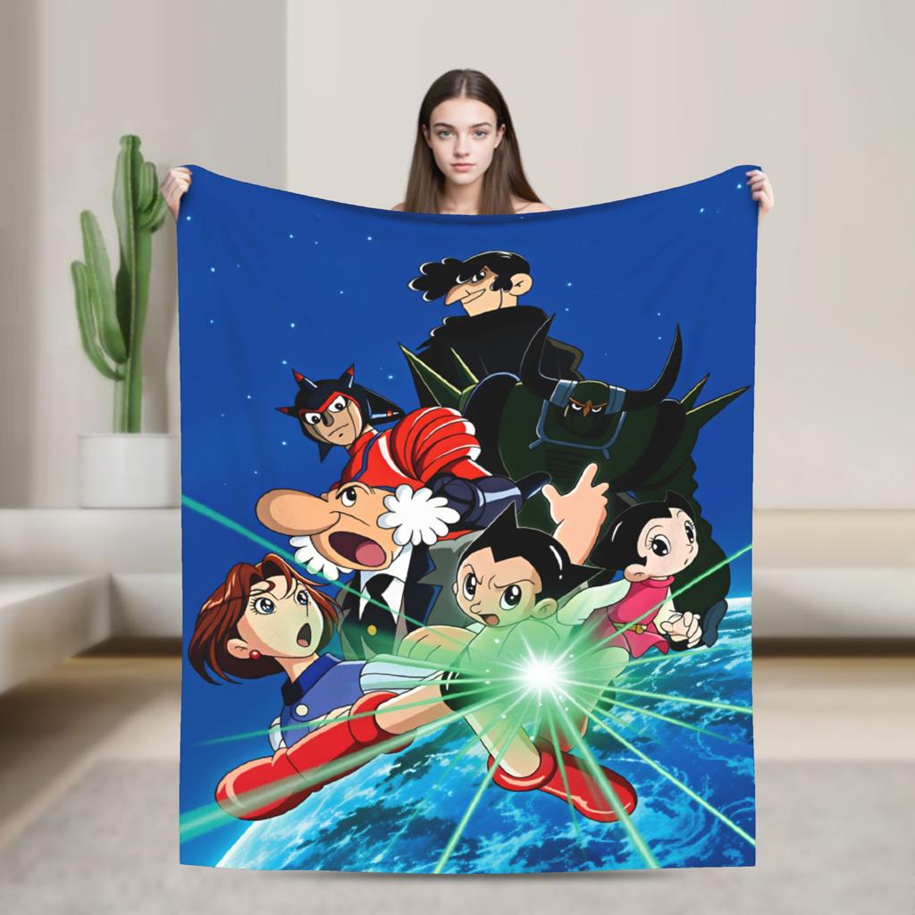 Warm Soft Blanket Picnic Astro Cartoon Boy Bedding Throws Flannel Bedspread For Home Decor Pattern Sofa Bed Cover