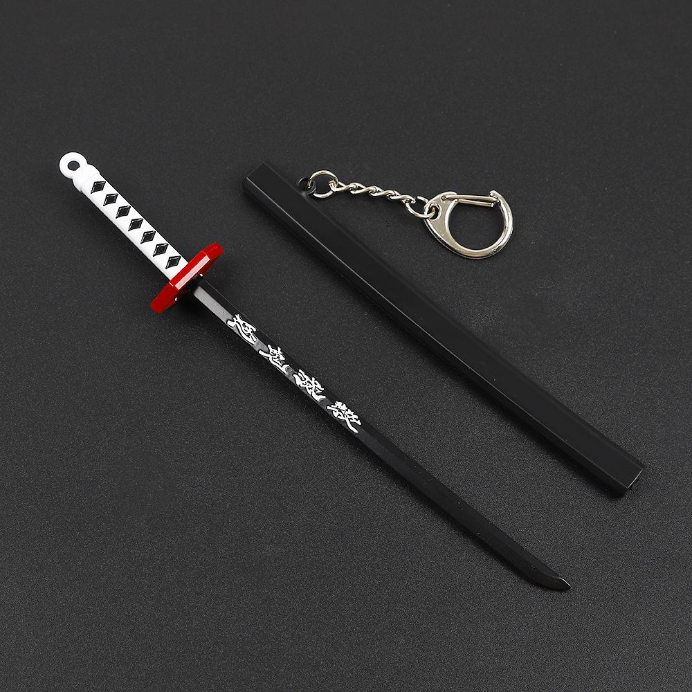 Demon Slayer Tanjiro Giyu Shinobu Nichirin Sword Keychain with Sheath, 17cm Alloy Model