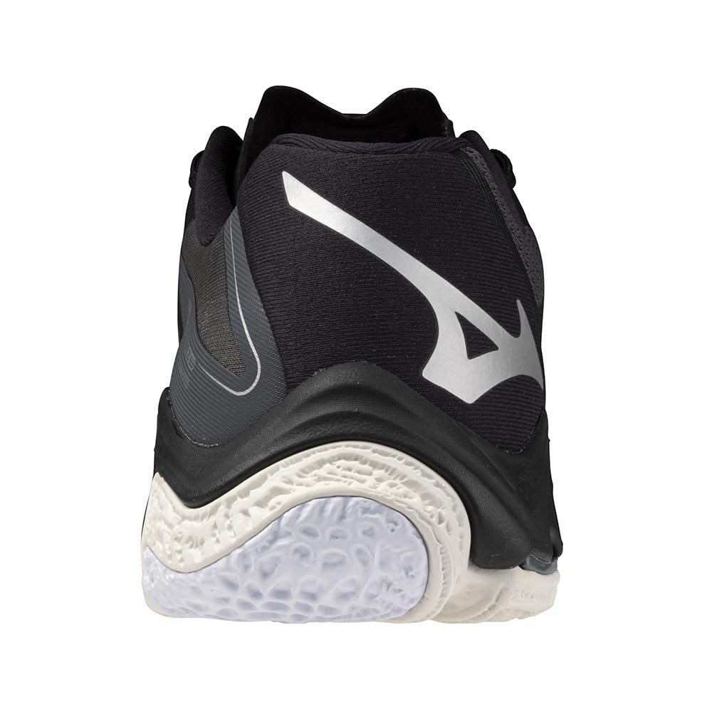 Mizuno Wave Lightning Z8 Volleyball Size 3E Shoes, Club/Indoor, Wide, Lightweight, Black/Silver/Green, 27.5 cm,