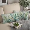 Tropical Leaf Embroidery Lumbar Pillow Covers Suitable For Sofa Bedroom Car Cushion Rectangular Back Cushion