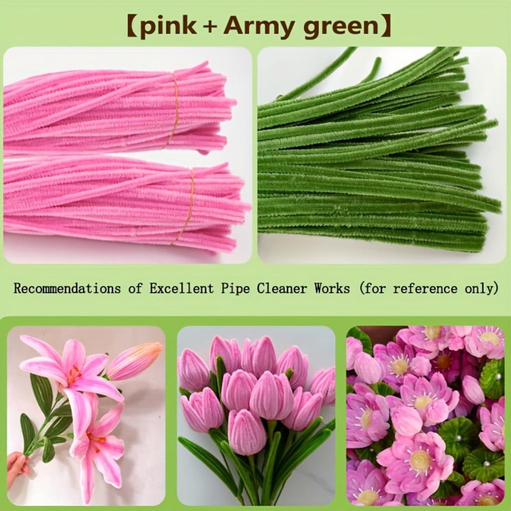 200 Pcs Pipe Cleaners Craft Supplies 2 Assortment Pastel  Color Chenille Stems for Art and Craft Project Creative DIY Decoration