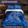 Personalized 3Pcs Bedding SetDemon Slayer Custom Text Duvet Cover Pillowcase Set Bedroom Gift