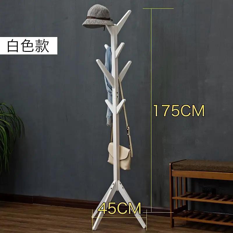 Вешалка из цельного дерева с 8 крючками вешалка для одежды подставка для шляп напольная для дома спальни органайзер для хранения минималистичная современная декоративная мебель белый 33169₽