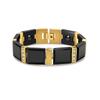Mens Ceramic Titanium Steel Bracelet With Magnetic Therapy Geometric Design Black Gold Tone Luxury Casual Accessory