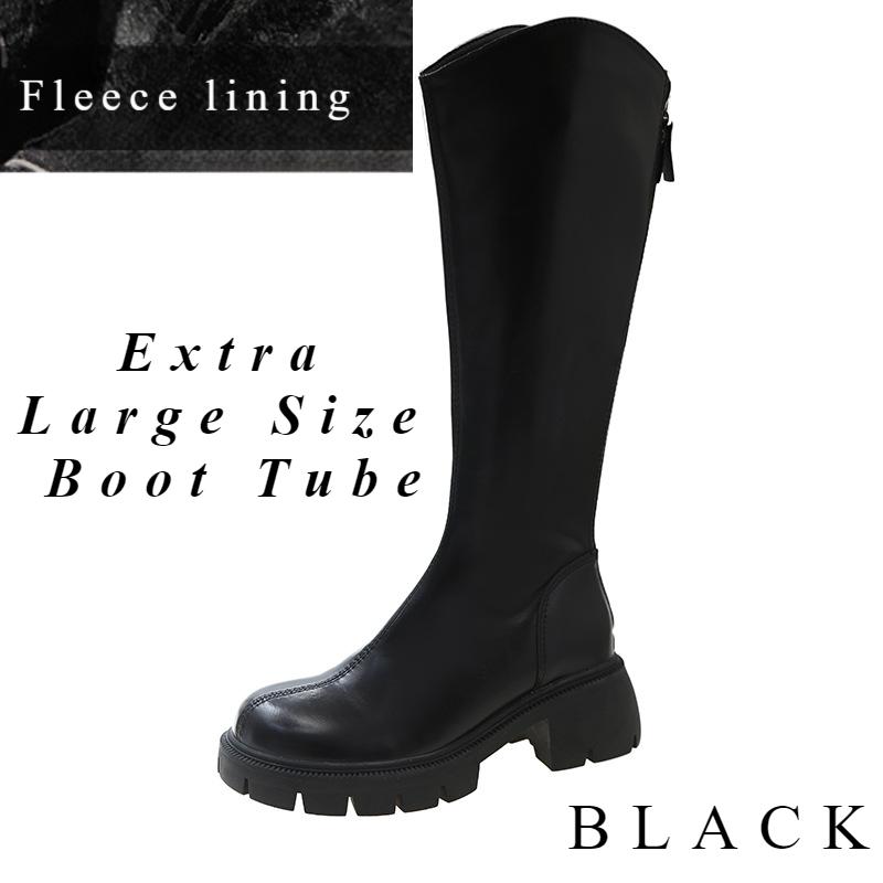 

Новые стильные сапоги большого размера и очень большой толщины с V-образным вырезом, длинные сапоги-трубы 40